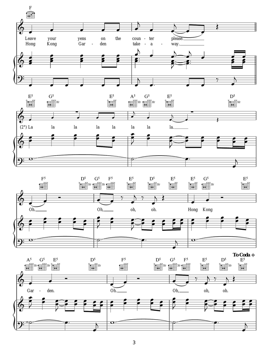 Hong Kong Garden Hong Kong Garden Acoustic Guitar scores gallery preview page 3
