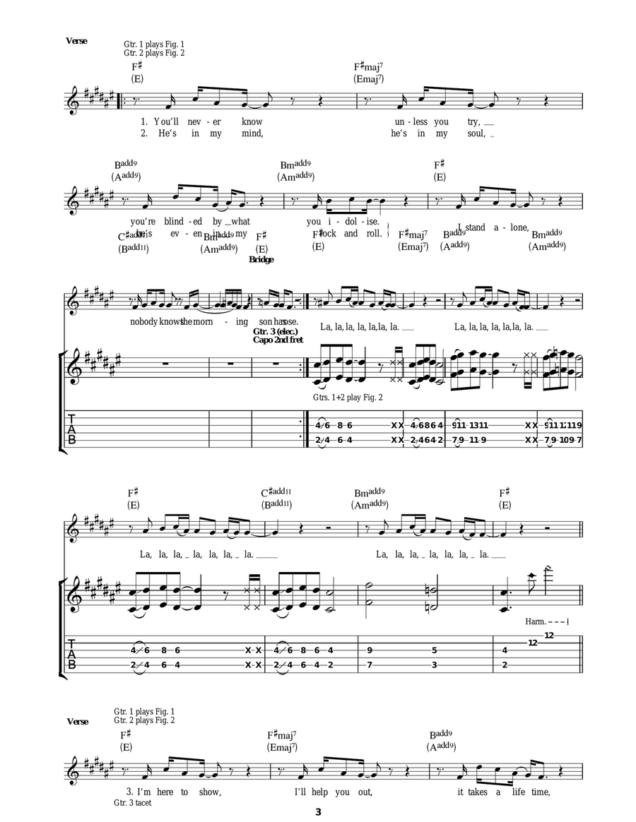 The Morning Son The Morning Son Guitar Tablature scores gallery preview page 3