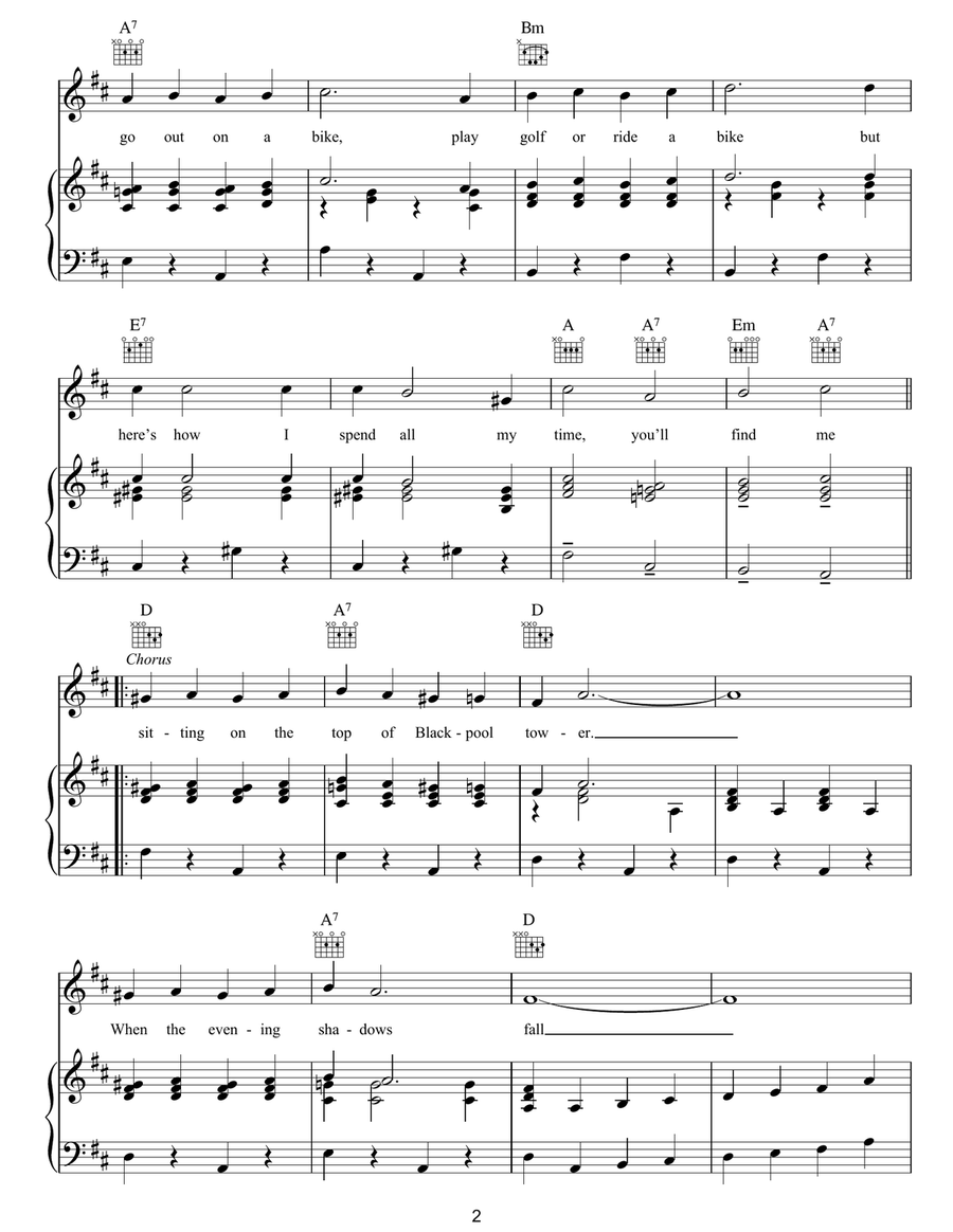 Sitting On Top Of Blackpool Tower Guitar scores gallery preview page 2