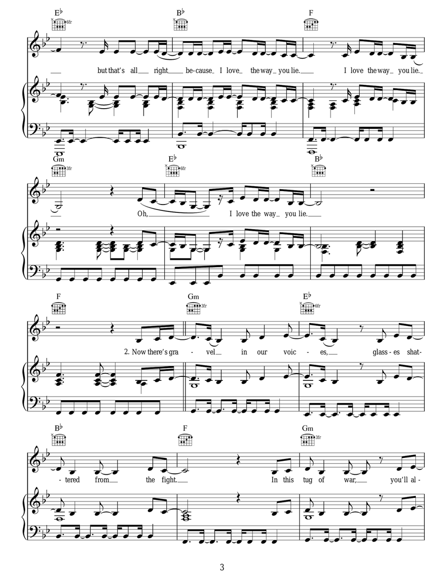 Love The Way You Lie, Pt. 2 Acoustic Guitar scores gallery preview page 3