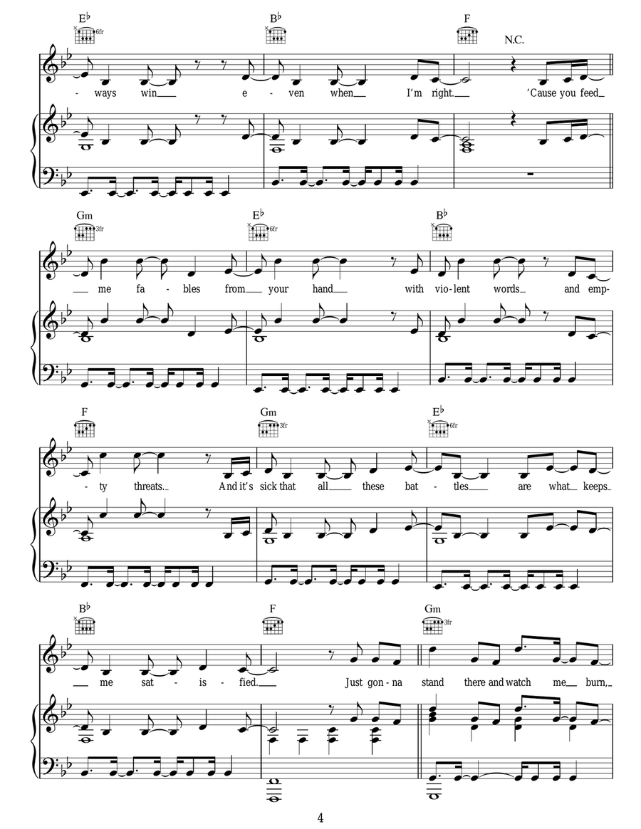 Love The Way You Lie, Pt. 2 Acoustic Guitar scores gallery preview page 4