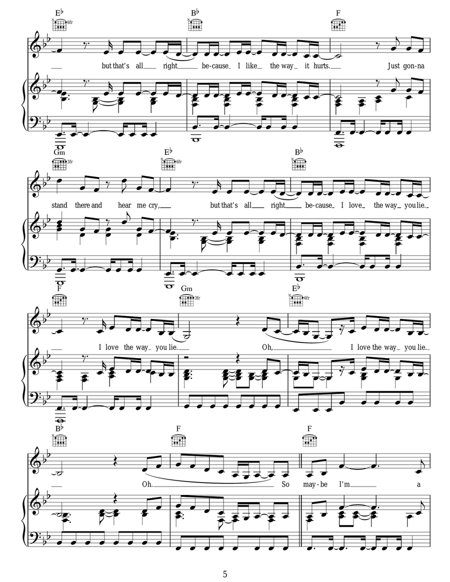 Love The Way You Lie, Pt. 2 Acoustic Guitar scores gallery preview page 5