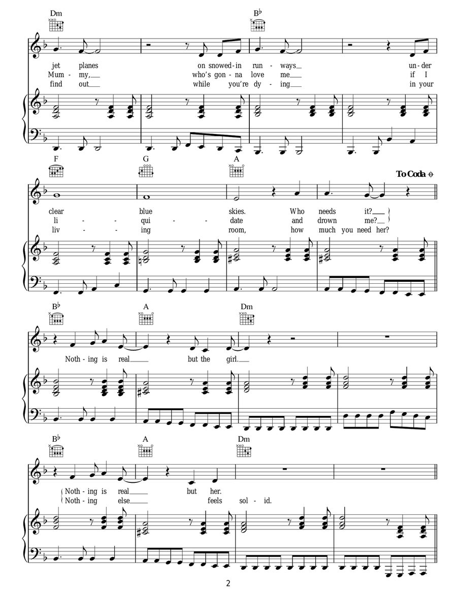 Nothing Is Real But The Girl Acoustic Guitar scores gallery preview page 2