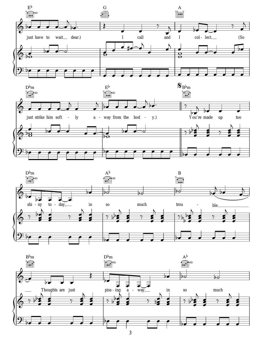 Trouble In The Message Centre Acoustic Guitar scores gallery preview page 3