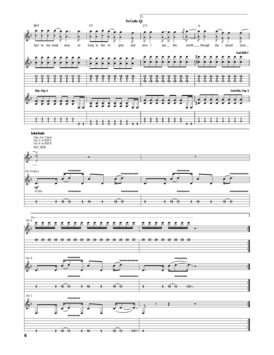 Diamond Eyes (Boom-Lay Boom-Lay Boom) Acoustic Guitar scores gallery preview page 6