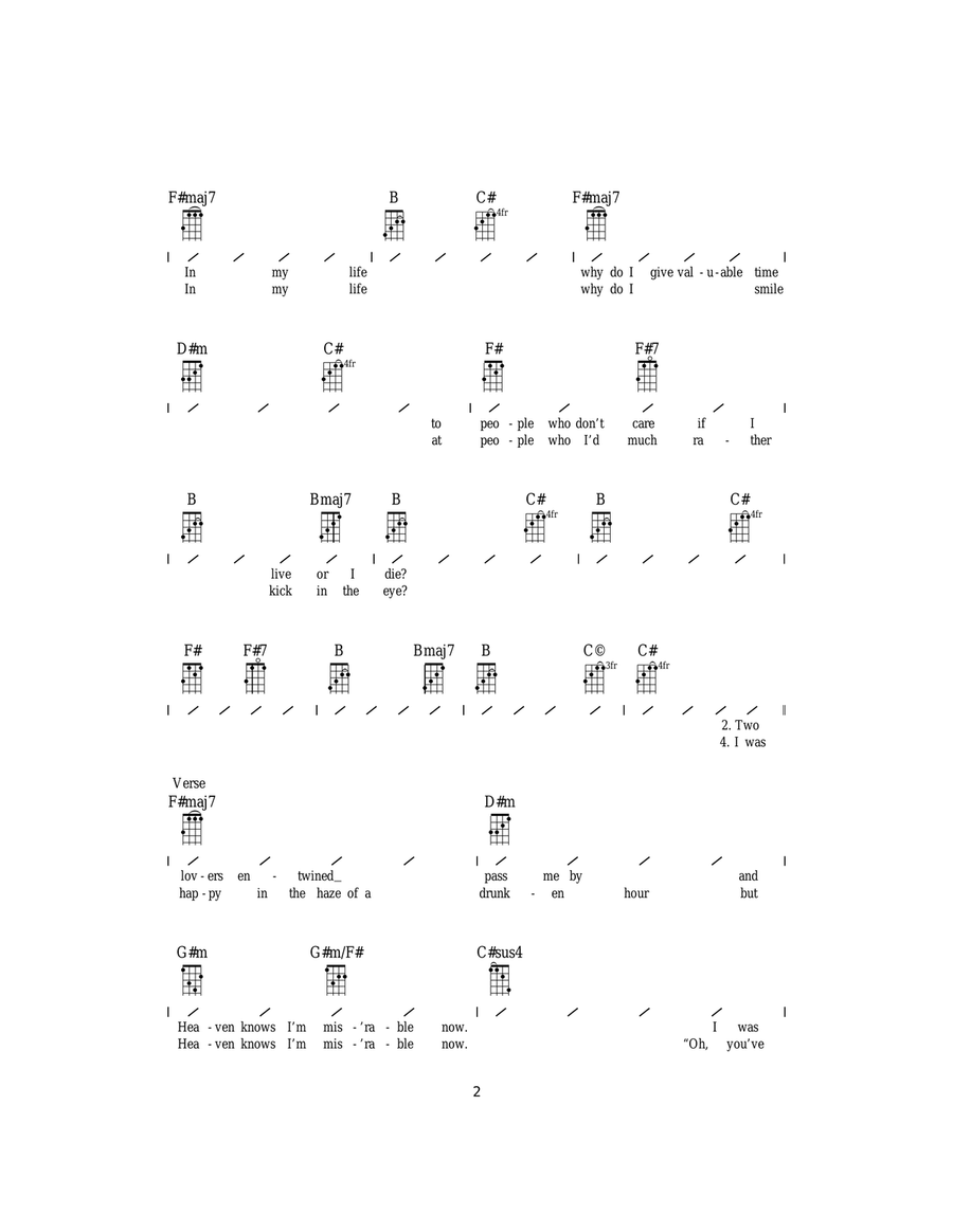 Heaven Knows I'm Miserable Now Ukulele scores gallery preview page 2