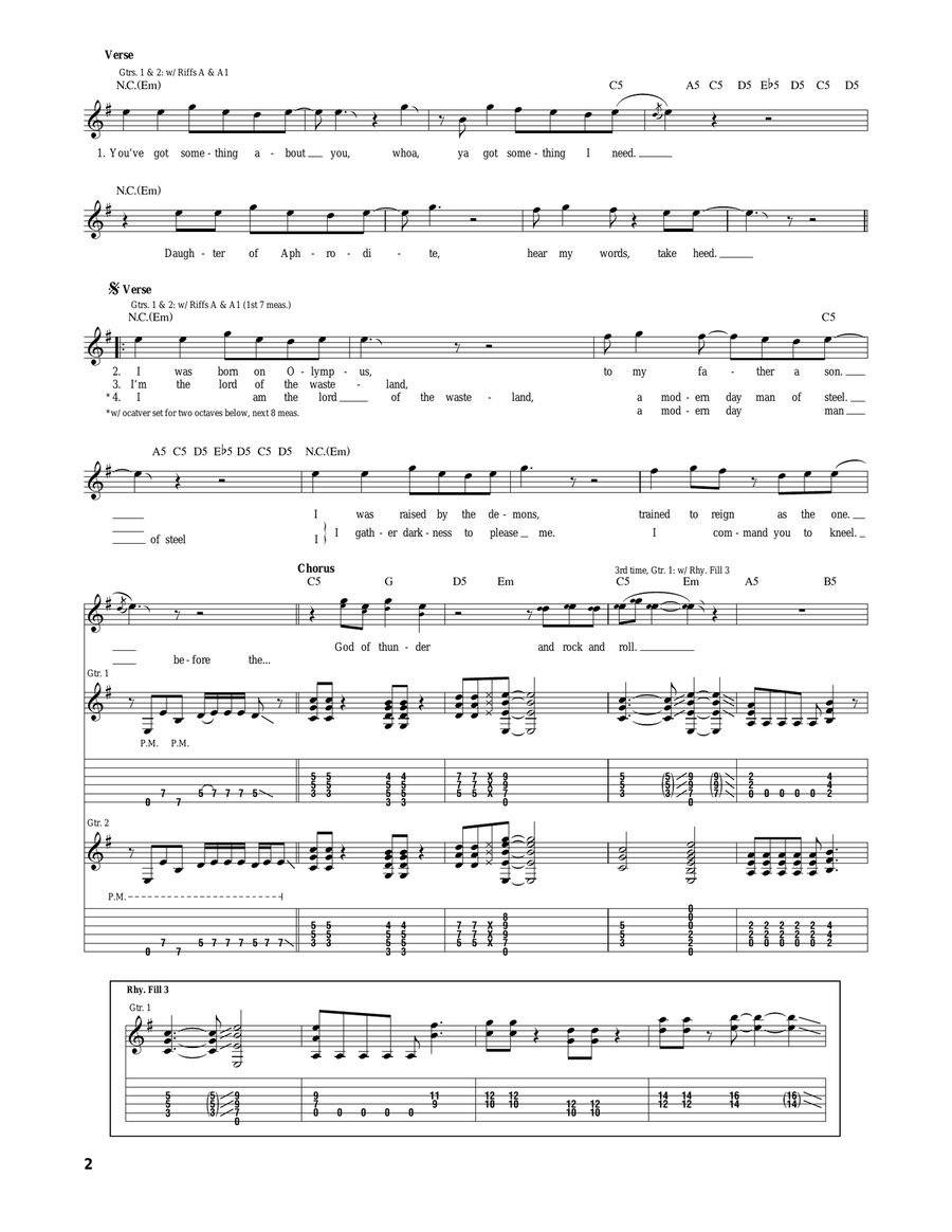 God Of Thunder Acoustic Guitar scores gallery preview page 2