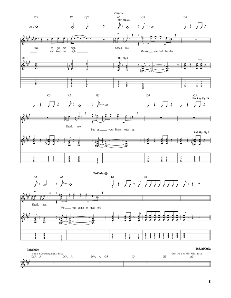 Shock Me Shock Me Acoustic Guitar scores gallery preview page 3