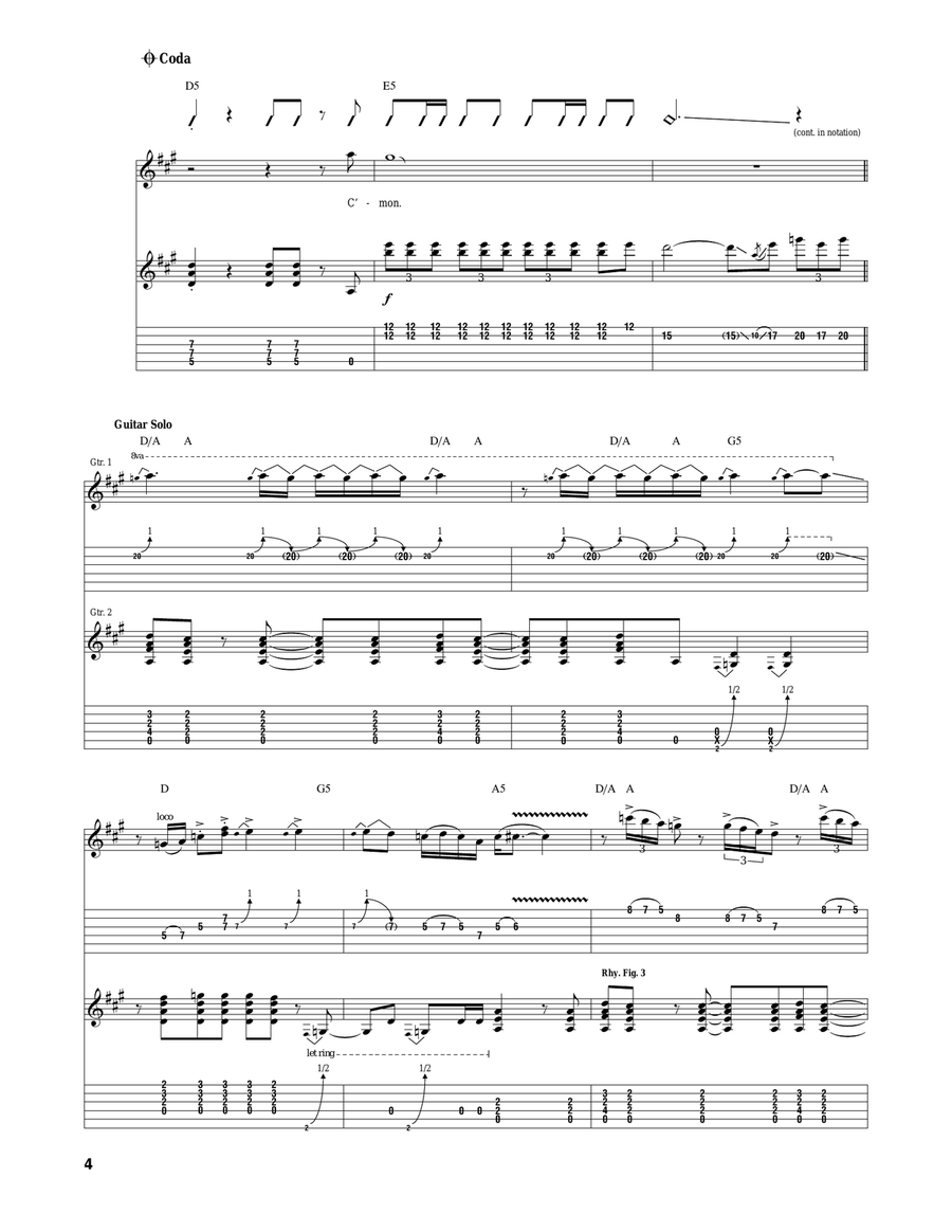 Shock Me Shock Me Acoustic Guitar scores gallery preview page 4