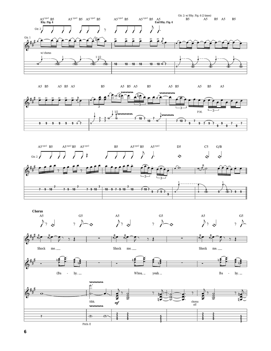 Shock Me Shock Me Acoustic Guitar scores gallery preview page 6