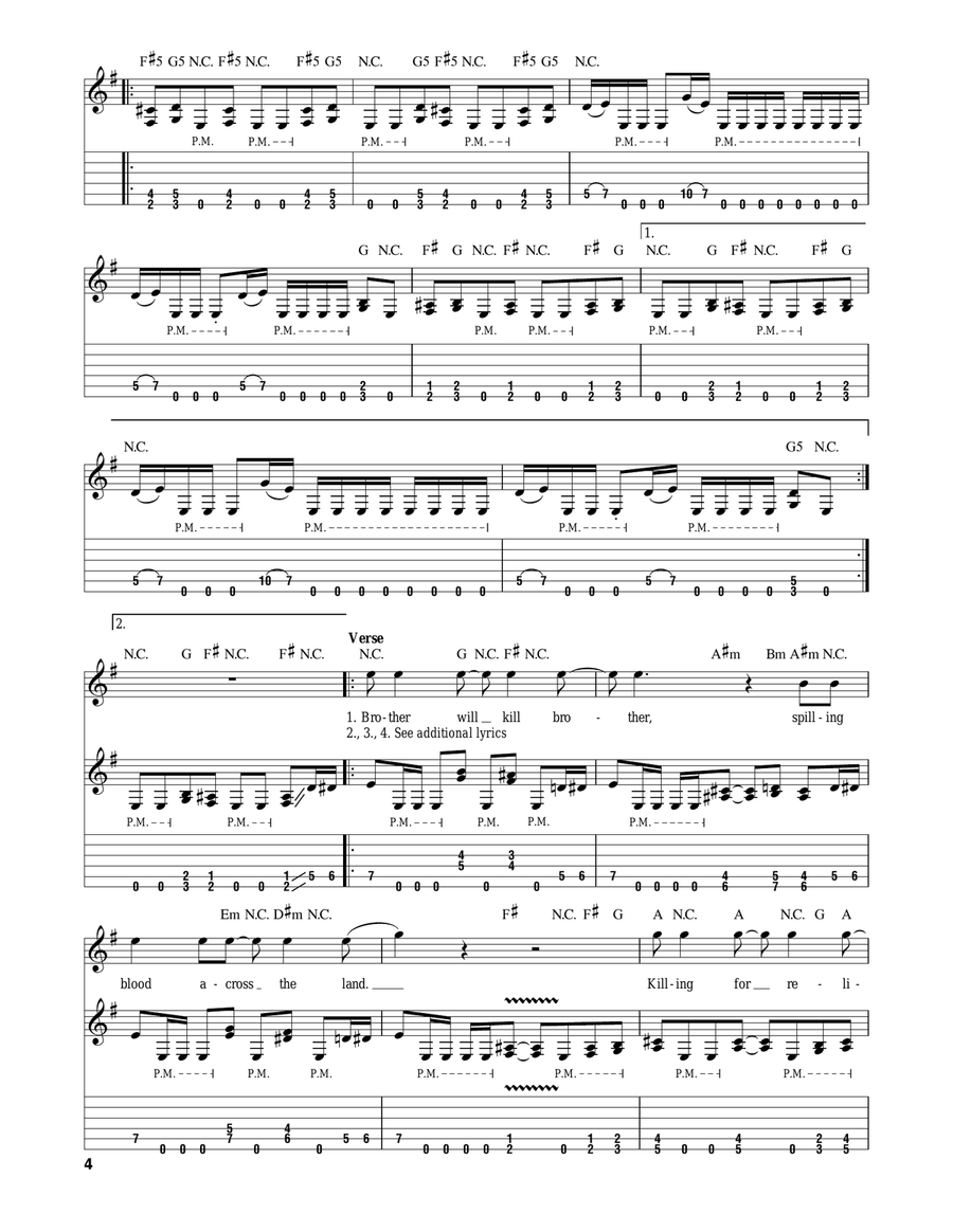 Holy Wars...The Punishment Due Acoustic Guitar scores gallery preview page 4