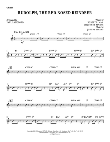 Rudolph, The Red-Nosed Reindeer - Electric Guitar