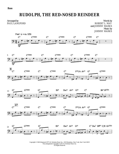 Rudolph, The Red-Nosed Reindeer - Bass
