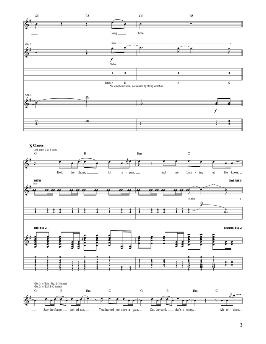 Aberdeen Aberdeen Acoustic Guitar scores gallery preview page 3