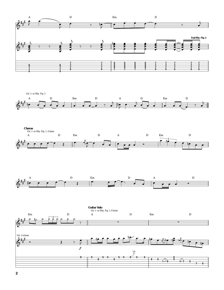 Louie, Louie Louie, Louie Acoustic Guitar scores gallery preview page 2