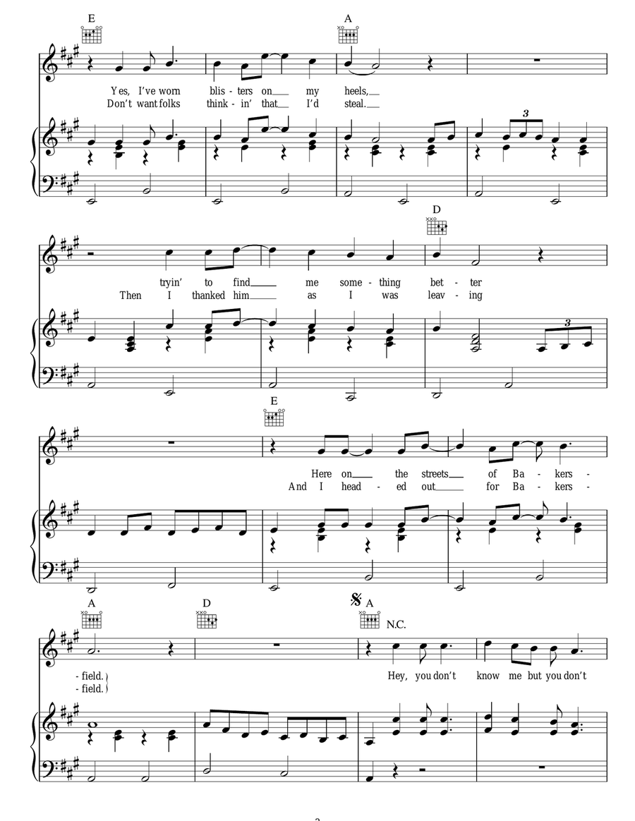 Streets Of Bakersfield Streets Of Bakersfield Guitar scores gallery preview page 3