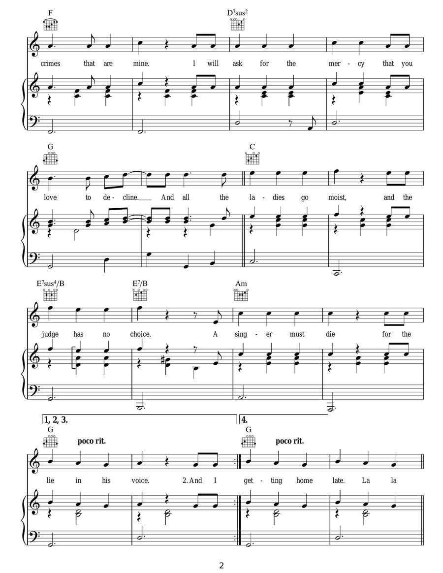 A Singer Must Die A Singer Must Die Acoustic Guitar scores gallery preview page 2