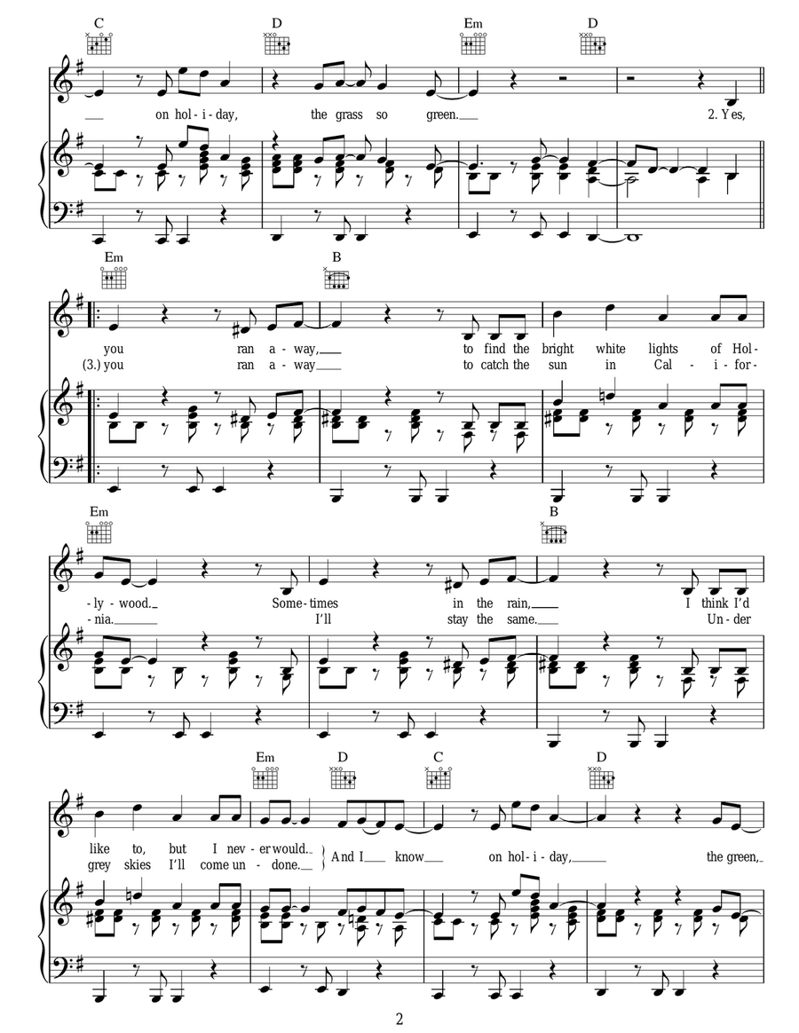 Green Grass Green Grass Acoustic Guitar scores gallery preview page 2