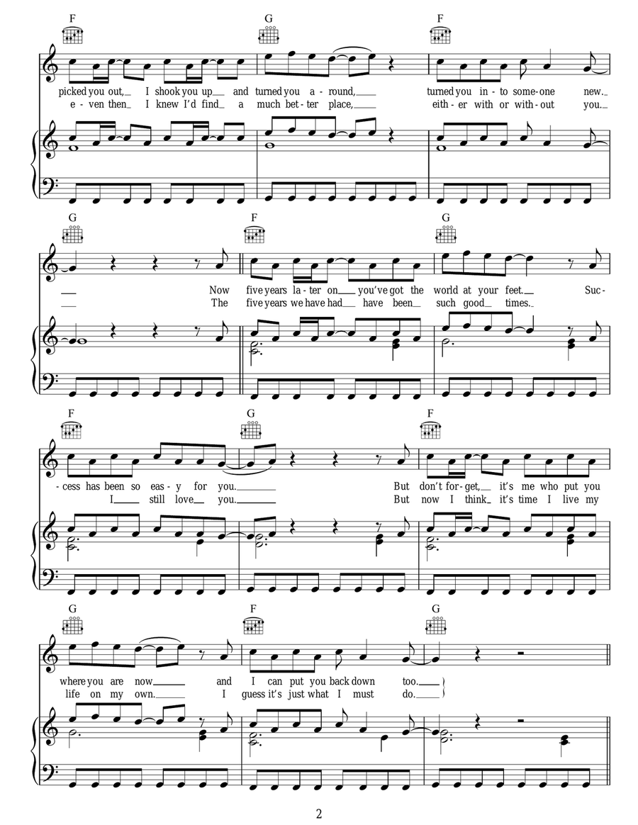 Don't You Want Me Don't You Want Me Acoustic Guitar scores gallery preview page 2