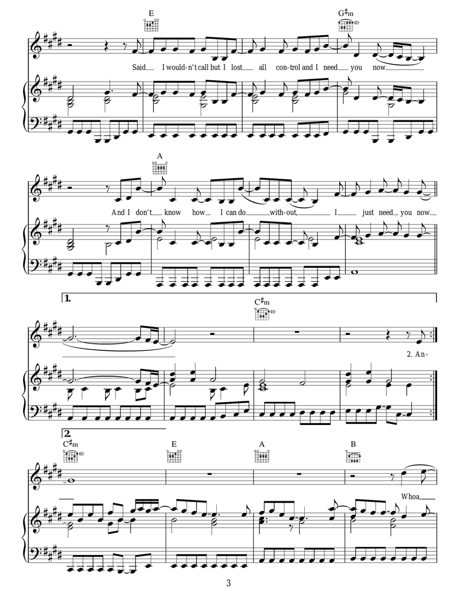 Need You Now Need You Now Acoustic Guitar scores gallery preview page 3