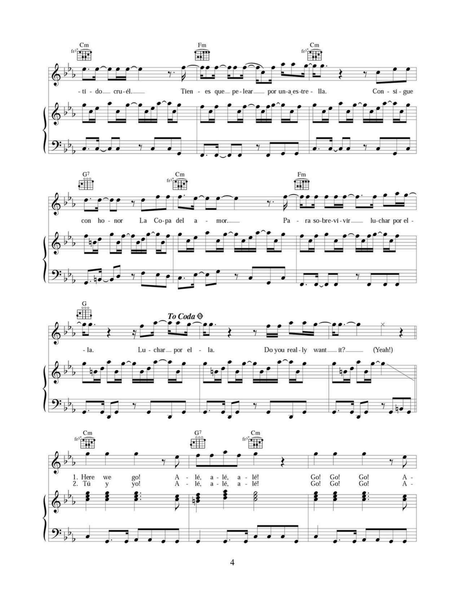 La Copa De La Vida (The Cup Of Life) Acoustic Guitar scores gallery preview page 4