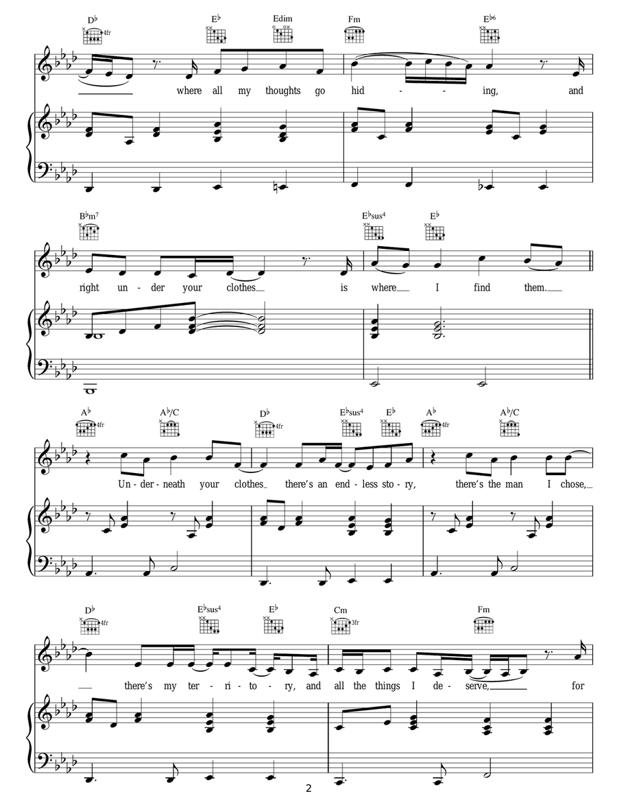 Underneath Your Clothes Underneath Your Clothes Acoustic Guitar scores gallery preview page 2