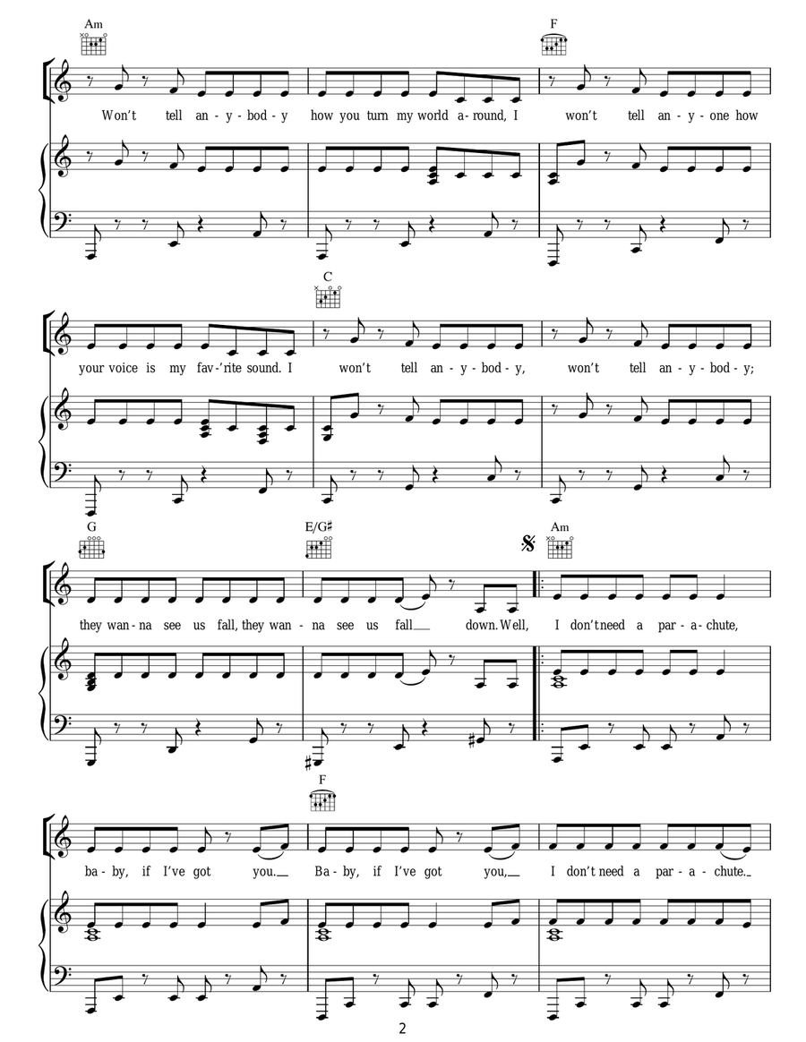 Parachute Acoustic Guitar scores gallery preview page 2