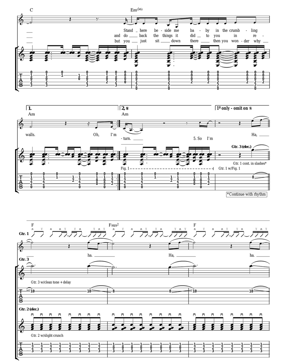 A Rush Of Blood To The Head Acoustic Guitar scores gallery preview page 2