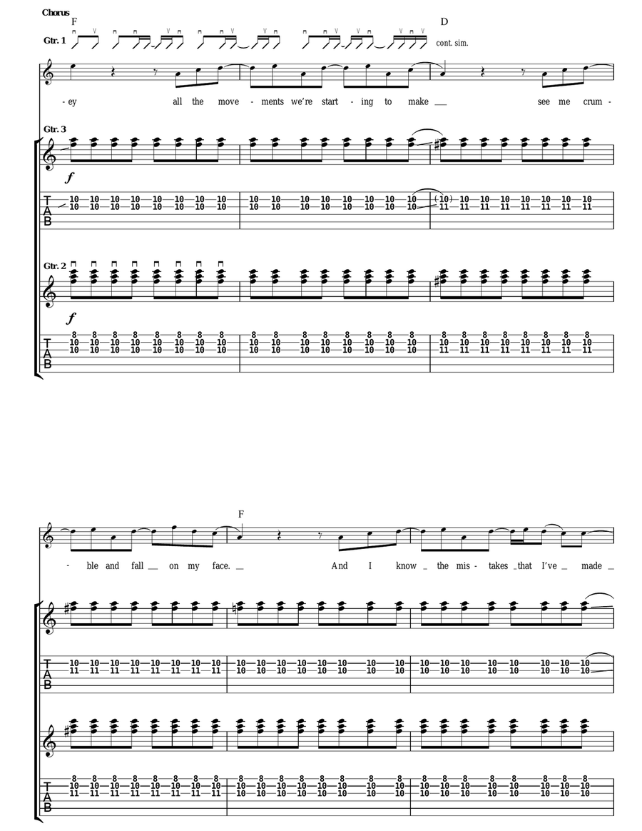 A Rush Of Blood To The Head Acoustic Guitar scores gallery preview page 4