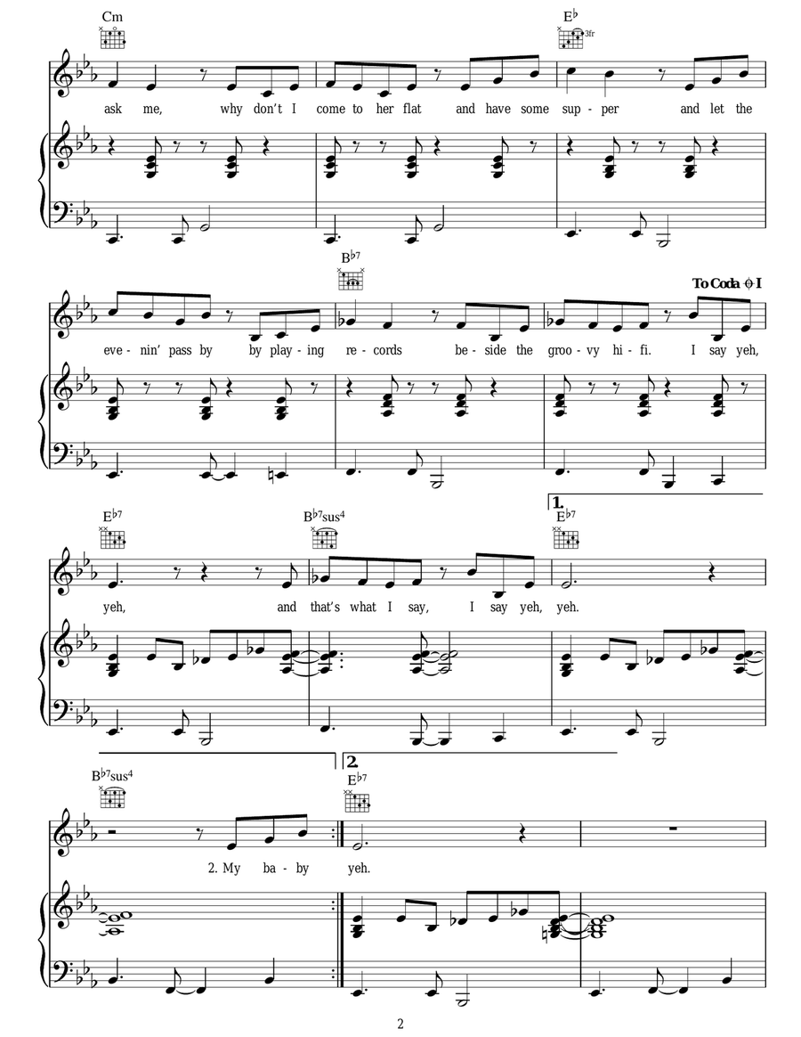Yeh Yeh Yeh Yeh Acoustic Guitar scores gallery preview page 2