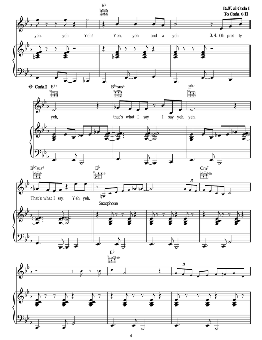 Yeh Yeh Yeh Yeh Acoustic Guitar scores gallery preview page 4