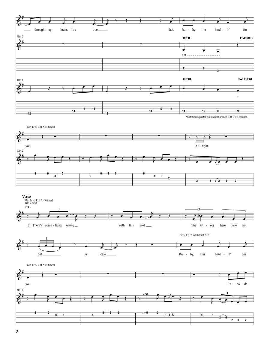 Howlin' For You Howlin' For You Acoustic Guitar scores gallery preview page 2