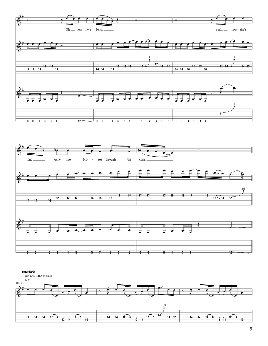 She's Long Gone She's Long Gone Acoustic Guitar scores gallery preview page 3