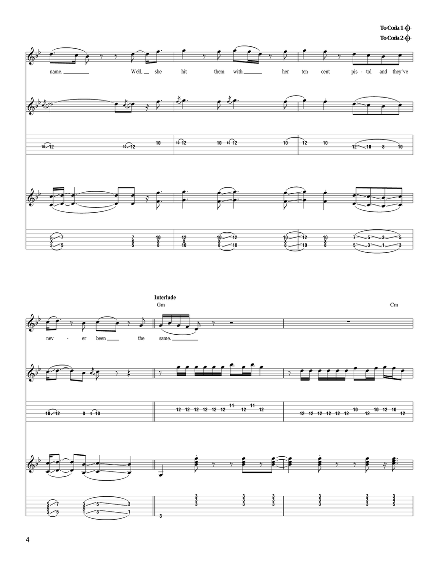 Ten Cent Pistol Ten Cent Pistol Acoustic Guitar scores gallery preview page 4
