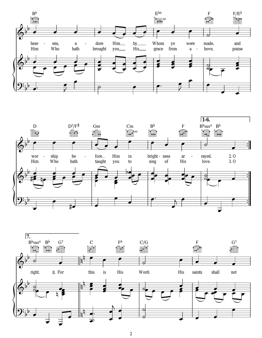 O Praise Ye The Lord O Praise Ye The Lord Guitar scores gallery preview page 2