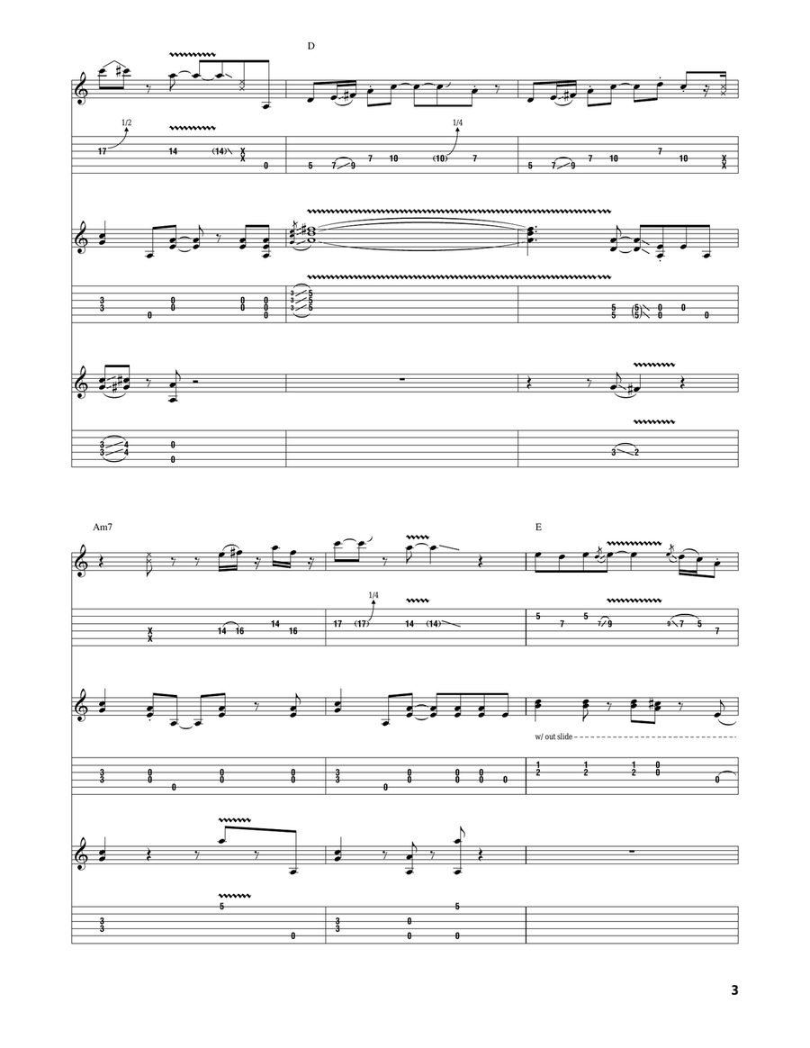 Run Back To Your Side Run Back To Your Side Guitar Tablature scores gallery preview page 3
