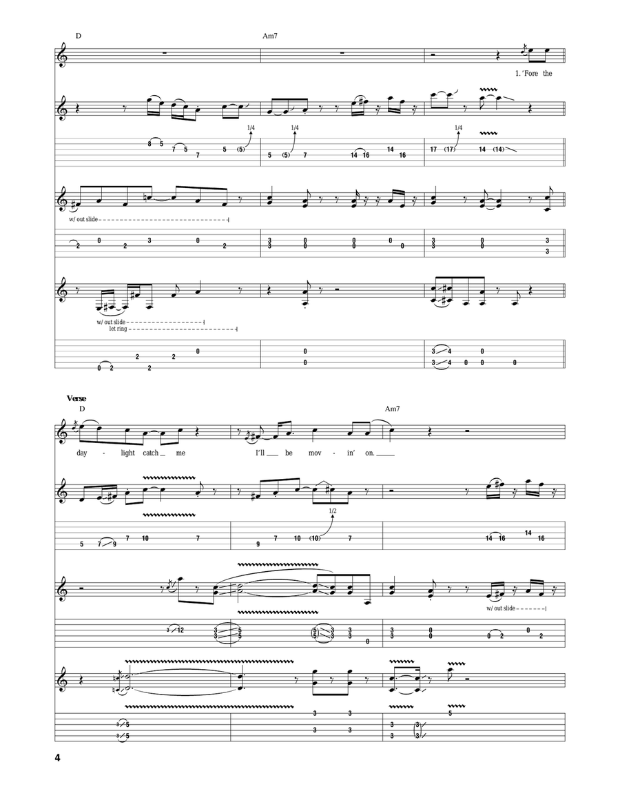 Run Back To Your Side Run Back To Your Side Guitar Tablature scores gallery preview page 4