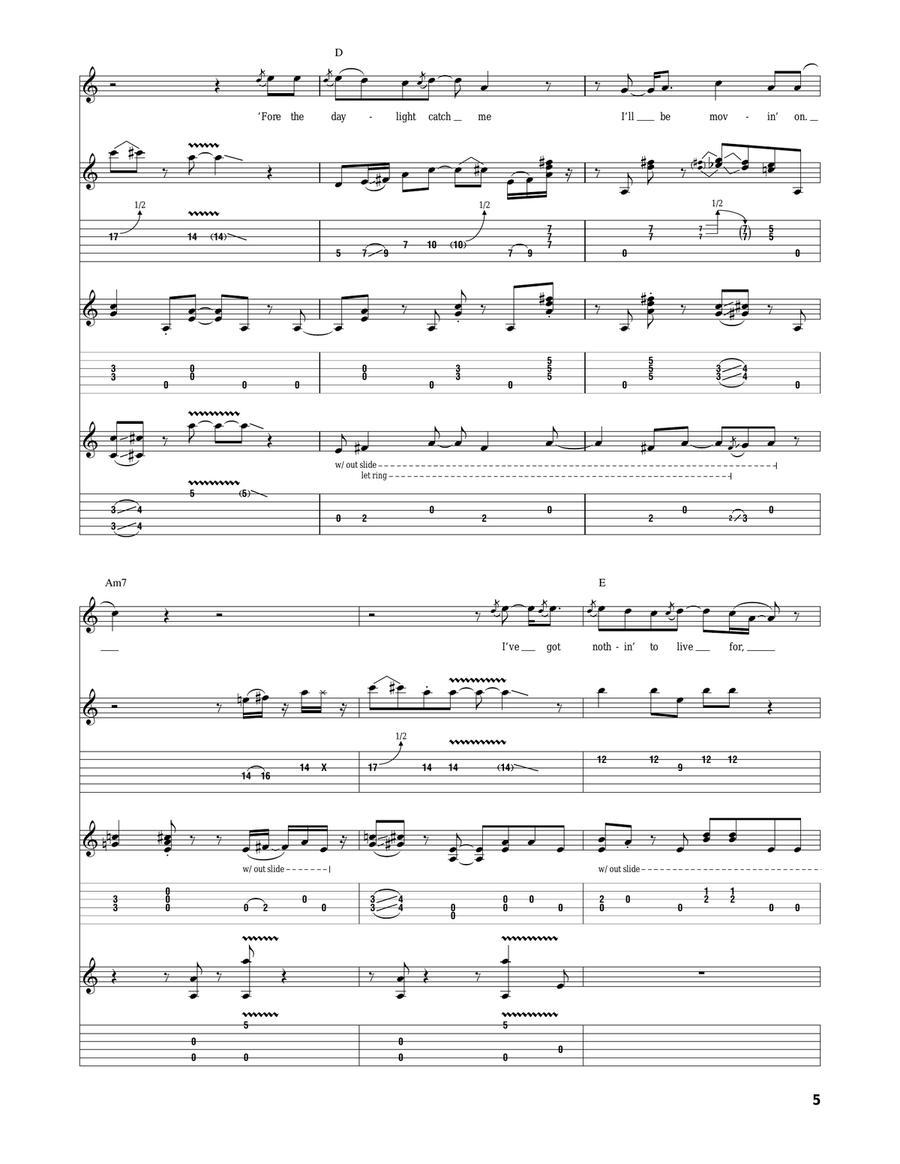 Run Back To Your Side Run Back To Your Side Guitar Tablature scores gallery preview page 5