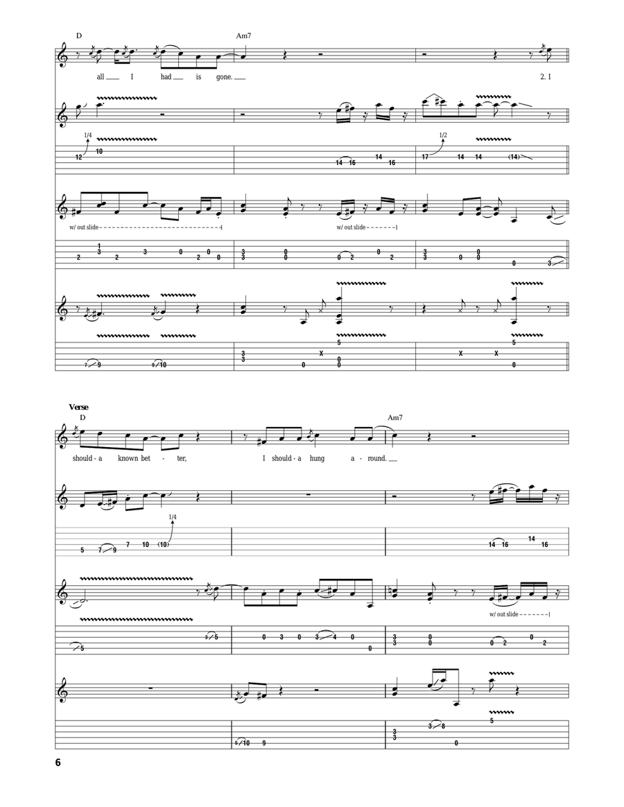 Run Back To Your Side Run Back To Your Side Guitar Tablature scores gallery preview page 6