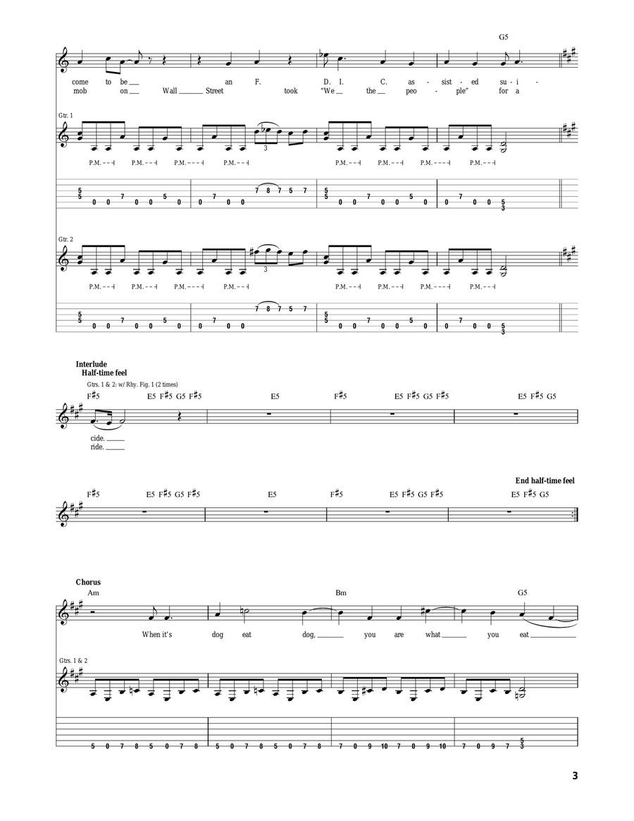 Bite The Hand That Feeds Acoustic Guitar scores gallery preview page 3