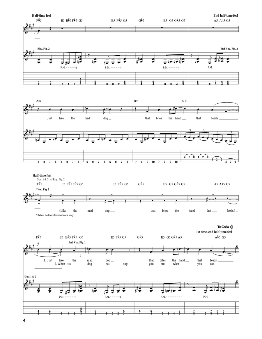 Bite The Hand That Feeds Acoustic Guitar scores gallery preview page 4