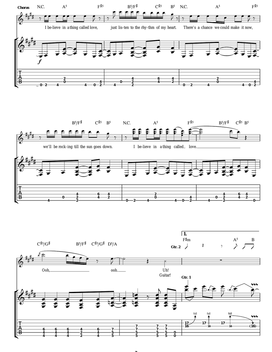 I Believe In A Thing Called Love Acoustic Guitar scores gallery preview page 3