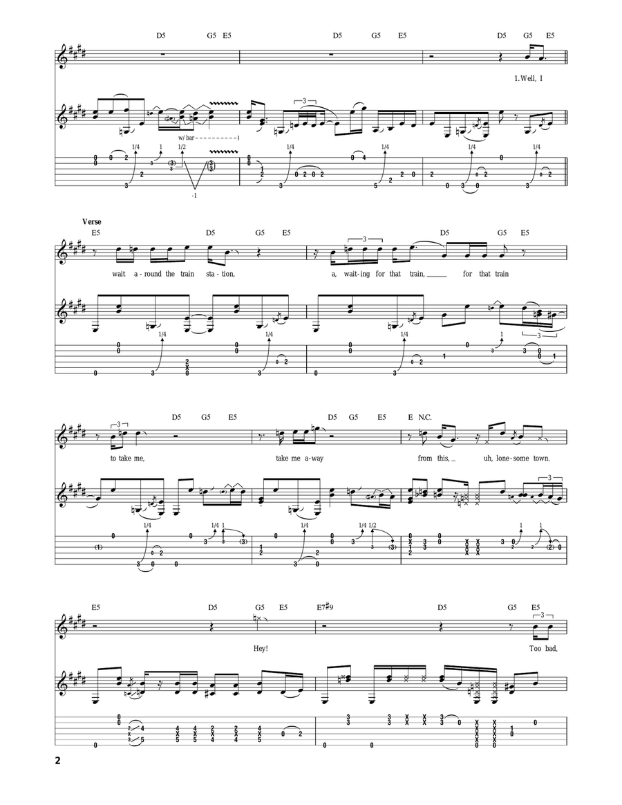 Hear My Train A Comin' (Get My Heart Back Together) Acoustic Guitar scores gallery preview page 2