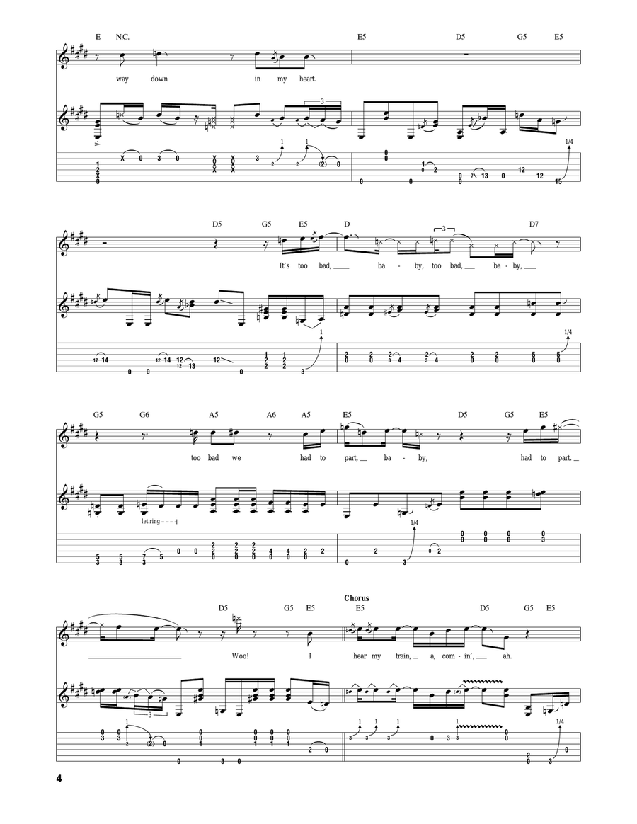 Hear My Train A Comin' (Get My Heart Back Together) Acoustic Guitar scores gallery preview page 4