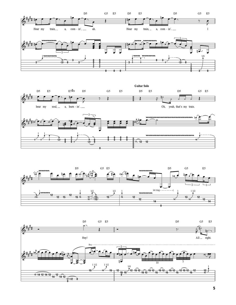 Hear My Train A Comin' (Get My Heart Back Together) Acoustic Guitar scores gallery preview page 5