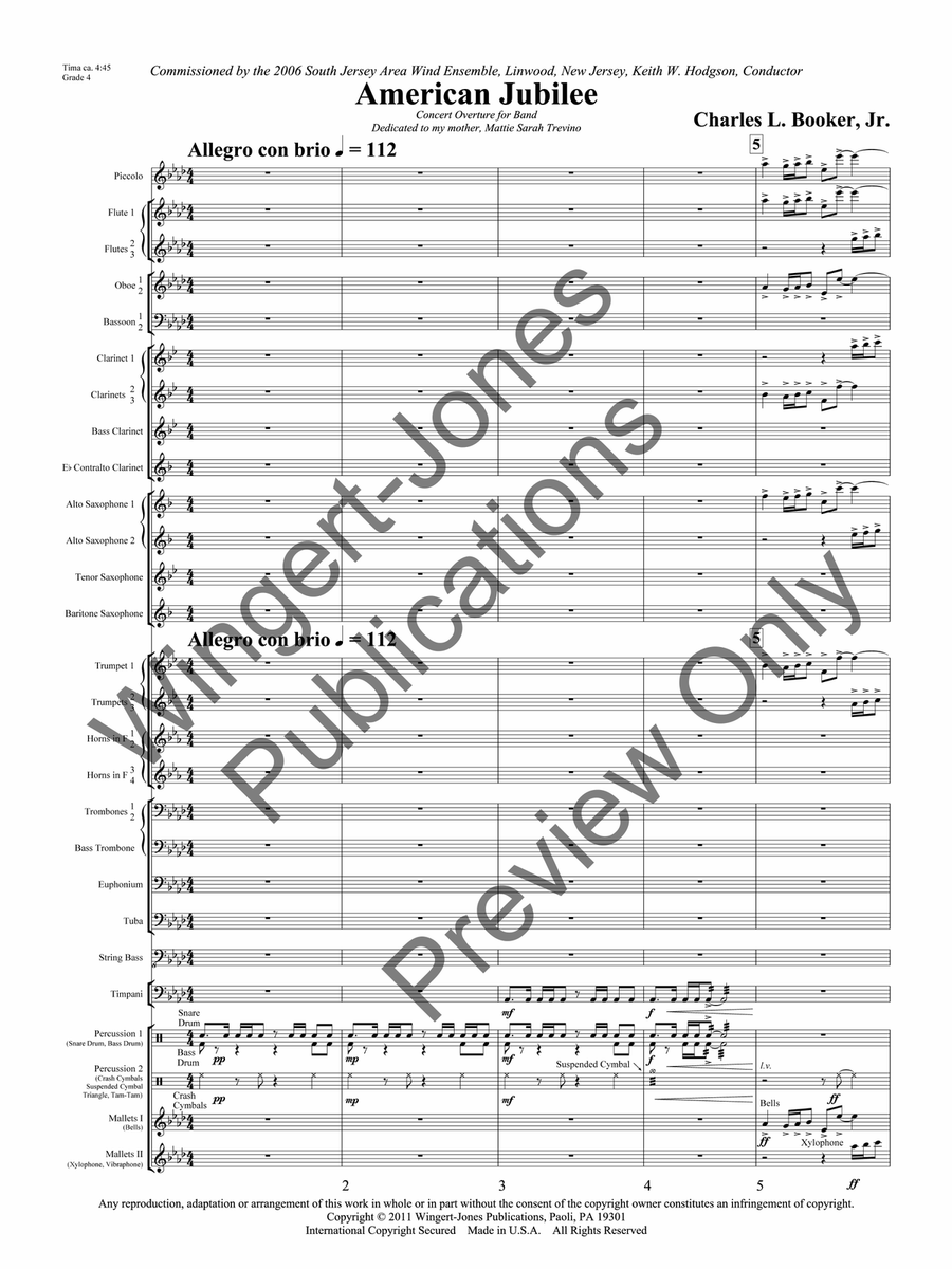 American Jubilee (Score) American Jubilee (Score) Concert Band scores gallery preview page 4