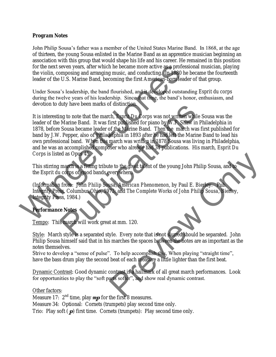 Esprit Du Corps March Esprit Du Corps March Concert Band scores gallery preview page 4