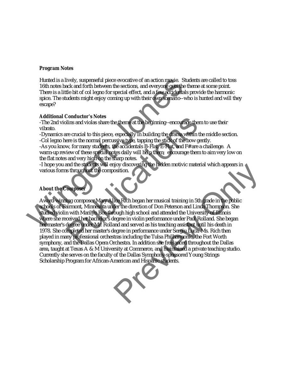 Hunted Hunted String Orchestra scores gallery preview page 4