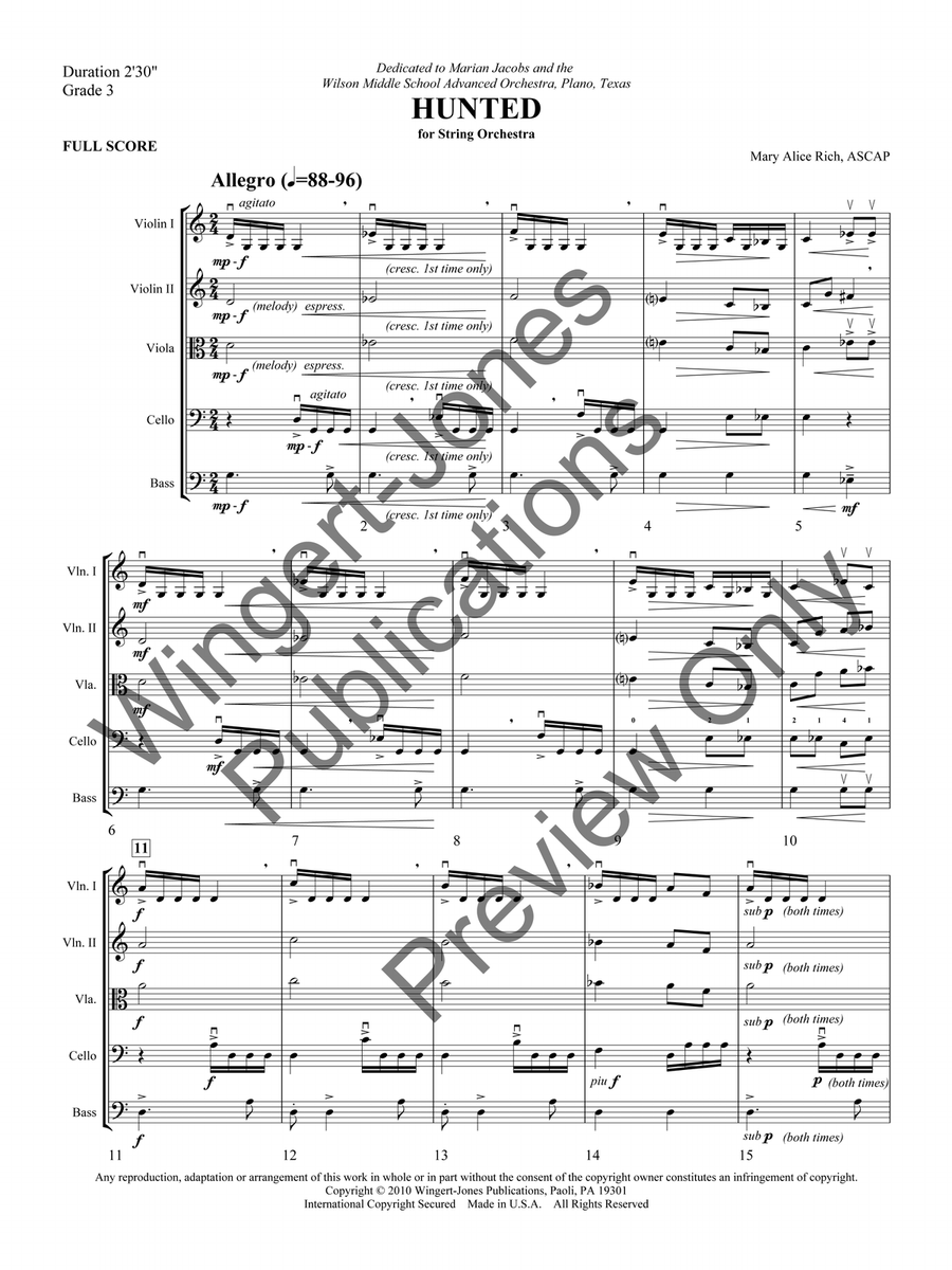 Hunted Hunted String Orchestra scores gallery preview page 5