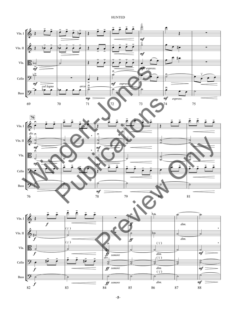 Hunted Hunted String Orchestra scores gallery preview page 9